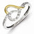 Sterling Silver & 14k Two Tone Diamond Heart Ring