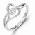 Sterling Silver w/Rhodium Plated Diamond Heart Ring