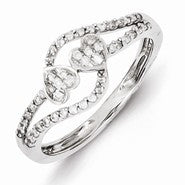 Sterling Silver Diamond Heart Ring