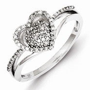 Sterling Silver Diamond Heart Ring