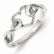 Sterling Silver Diamond Heart Ring
