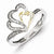 Sterling Silver & 14k Yellow Gold Diamonds Two Heart Ring