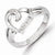 Sterling Silver Diamond Heart Ring