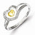 Sterling Silver 14k Plated Diamond Heart Ring