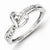 Sterling Silver w/Rhodium Plated Diamond Heart Ring