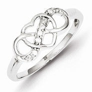 Sterling Silver Diamond Heart Ring