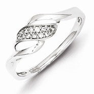Sterling Silver w/Rhodium Plated Diamond Ring