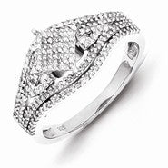 Sterling Silver Diamond Ring