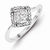Sterling Silver Diamond Square Ring