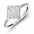 Sterling Silver Diamond Square Ring