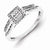 Sterling Silver Diamond Square Ring