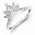 Sterling Silver w/Rhodium Plated Diamond Crown Ring