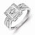 Sterling Silver Diamond Square Ring