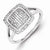 Sterling Silver Diamond Squared Shaped Ring