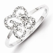 Sterling Silver Diamond Butterfly Ring