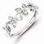 Sterling Silver Patterned Design Diamond Ring