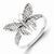 Sterling Silver Diamond Butterfly Ring