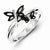 Sterling Silver Diamond Black Rhodium-plated Dragonfly Ring