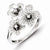 Sterling Silver Diamond Flowers Ring