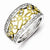 Sterling Silver & Flash Gold Plated Diamond Leaves Ring