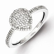 Sterling Silver Diamond Teardrop Ring