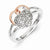 Sterling Silver & 14k Gold Diamond Heart Ring