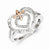 Sterling Silver & 14k Gold Diamond Heart Ring