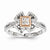 Sterling Silver w/Rhodium Plated & 14k Rose Gold Diamond Ring