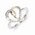 Sterling Silver & 14k Gold Diamond Heart Ring