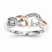 Sterling Silver & 14k Gold Diamond Fashion Ring