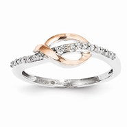 Sterling Silver & 14k Gold Diamond Fashion Ring