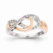 Sterling Silver & 14k Gold Diamond Fashion Ring