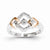 Sterling Silver & 14k Gold Diamond Fashion Ring