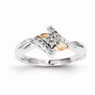 Sterling Silver & 14k Gold Diamond Fashion Ring