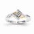 Sterling Silver & 14k Gold Diamond Fashion Ring