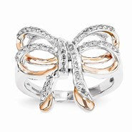 Sterling Silver & 14k Gold Diamond Fashion Ring