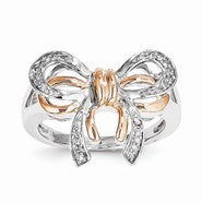 Sterling Silver & 14k Gold Diamond Fashion Ring
