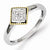 Sterling Silver w/Rhodium Plated & 14k Diamond Square Ring