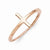 Sterling Silver Rose Gold-plated Sideways Cross Ring