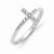 Sterling Silver with CZ Sideways Cross Ring