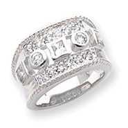 Sterling Silver Fancy CZ Ring