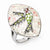 Sterling Silver Multi Color Mosaic MOP & CZ Hummingbird Ring