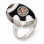 Sterling Silver Multi Color MOP & CZ Ring