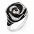 Sterling Silver with CZ and Black Enameled Ring