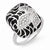 Sterling Silver with CZ and Black Enameled Ring
