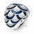 Sterling Silver with CZ and Blue and White Enameled Domed Ring