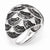 Sterling Silver Black CZ & Grey Marble Style Enameled Domed Ring