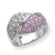 Sterling Silver Fancy Pink & Clear CZ Ring