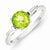 Sterling Silver Peridot & CZ Ring