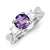 Sterling Silver Amethyst and CZ Ring